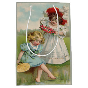 Sac Cadeau Moyen Enfants victoriens Vintage Été Filles Jardin