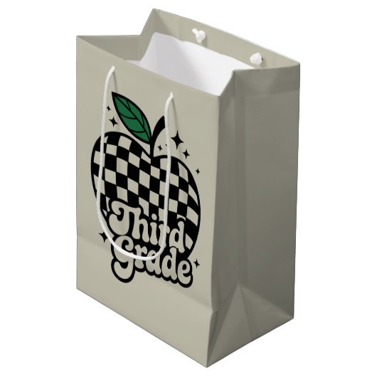 Sac Cadeau Moyen Enseignant 3e année Retour à l'école (Devant Angle)