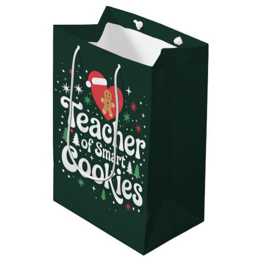 Sac Cadeau Moyen Enseignant De Noël Des Cookies Intelligents (Devant Angle)