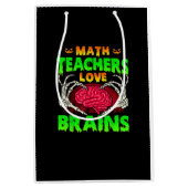 Sac Cadeau Moyen Enseignants en mathématiques Cerveaux Squelette Co (Devant)