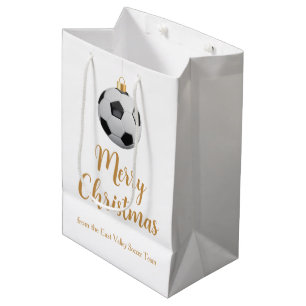 Sac Cadeau Moyen Entraîneur de football personnalisé Joyeux Noël Fu