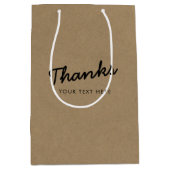 Sac Cadeau Moyen Entreprise Promo Merci Script Kraft (Devant)