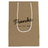 Sac Cadeau Moyen Entreprise Promo Merci Script Kraft (Dos)