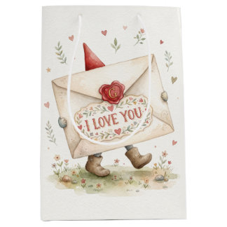 Sac Cadeau Moyen Enveloppe de lettre d'amour ambulante avec chapeau