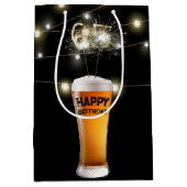 Sac Cadeau Moyen Éperviers En Verre De Bière 65e Anniversaire (Devant)