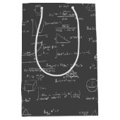 Sac Cadeau Moyen Équations et formules mathématiques en noir et bla (Devant)