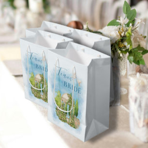 Sac Cadeau Moyen Équipe Mariée Elégante Gazebo colombes Fleurs