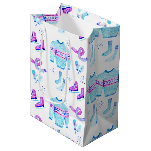 Sac Cadeau Moyen Équipement d'hiver confortable Patinage sur glace  (Devant Angle)