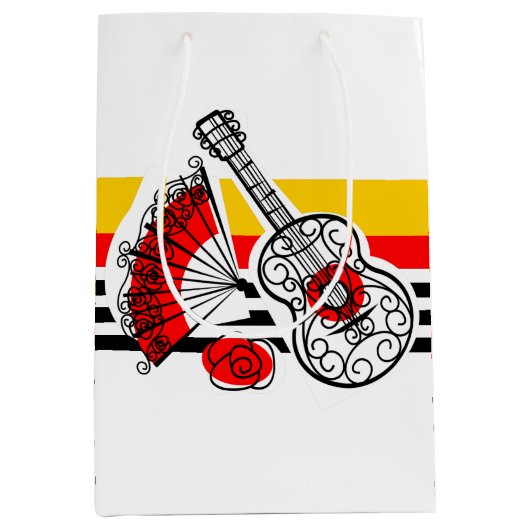 Sac Cadeau Moyen Espagnol Souvenirs Classic Stripe moyen (Devant)