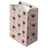 Sac Cadeau Moyen Espresso Martini Pattern Pink (Devant Angle)
