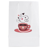Sac Cadeau Moyen Espresso rose (Dos)