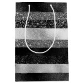 Sac Cadeau Moyen Étincelle en argent et noir (Devant)