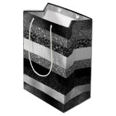 Sac Cadeau Moyen Étincelle en argent et noir (Dos Angle)