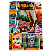 Sac Cadeau Moyen Étiquettes Vintage voyage (Devant)