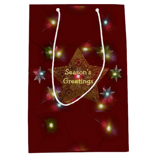 Sac Cadeau Moyen Étoile d'or allumée (Devant)