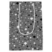 Sac Cadeau Moyen étoiles d'anniversaire sur gris (Dos)