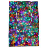 Sac Cadeau Moyen Étoiles de scintillement de Noël de luxe (Devant)