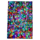 Sac Cadeau Moyen Étoiles de scintillement de Noël de luxe (Dos)