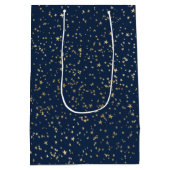 Sac Cadeau Moyen Etoiles d'or Bleu profond (Dos)