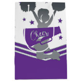 Sac Cadeau Moyen Étoiles violettes et blanches Cheer Soirée (Devant)