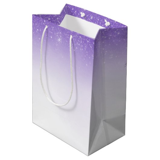 Sac Cadeau Moyen Eyelashes d'anniversaire avec Parties scintillant (Dos Angle)