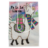 Sac Cadeau Moyen Fa La Llama Cute Noël moderne (Dos)