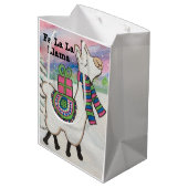 Sac Cadeau Moyen Fa La Llama Cute Noël moderne (Dos Angle)