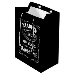Sac Cadeau Moyen Fabriqué en 1962 60 ans d'être génial anniversa