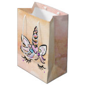 Sac Cadeau Moyen Face de licorne (Devant Angle)