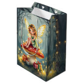 Sac Cadeau Moyen Fairy on a Mushroom in Enchanted Forest Christmas (Dos Angle)