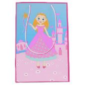 Sac Cadeau Moyen Fairytale Princess à Pink Birthaday Party (Devant)