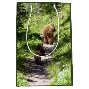 Sac Cadeau Moyen Famille d'ours brun