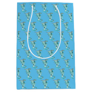 Sac Cadeau Moyen Fantastique Dragon Bleu Ciel Créature Mythique Ble
