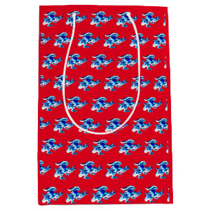 Sac Cadeau Moyen Fantasy Blue Frost Dragon – Créature Mythique Roug