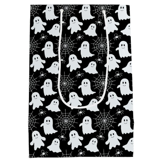 Sac Cadeau Moyen Fantômes mignons | Araignées | Spider Webs Hallowe (Dos)