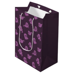 Sac Cadeau Moyen Fantômes Violet Clair Violet Foncé Halloween