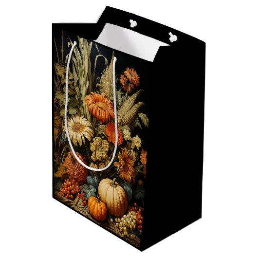 Sac Cadeau Moyen Farm Fall Autumn Pumpkin (Dos Angle)