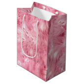 Sac Cadeau Moyen Faux Faux Rose (Devant Angle)