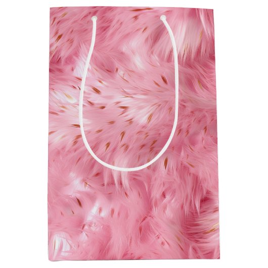 Sac Cadeau Moyen Faux Faux Rose (Devant)