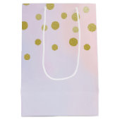 Sac Cadeau Moyen Faux Gold Confetti sur Merci d'aquarelle violet (Dos)