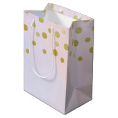 Sac Cadeau Moyen Faux Gold Confetti sur Merci d'aquarelle violet (Dos Angle)