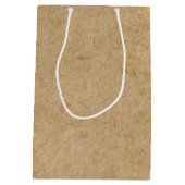 Sac Cadeau Moyen Faux Rustic Tan Kraft Paper Look (Dos)