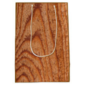 Sac Cadeau Moyen Faux Wooden Custom Initials (Dos)