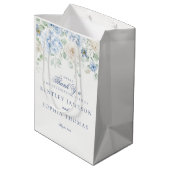 Sac Cadeau Moyen Faveur de mariage à l'hydrangea fleuri bleu (Dos Angle)