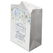 Sac Cadeau Moyen Faveur de mariage Fleur de Hydrangea Bleu (Dos Angle)