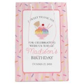 Sac Cadeau Moyen Faveurs d'anniversaire Glace Sundae Voici la Scoop (Devant)