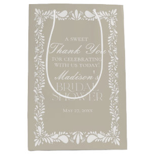 Sac Cadeau Moyen Faveurs de mariage beige en carreaux de Talavera p