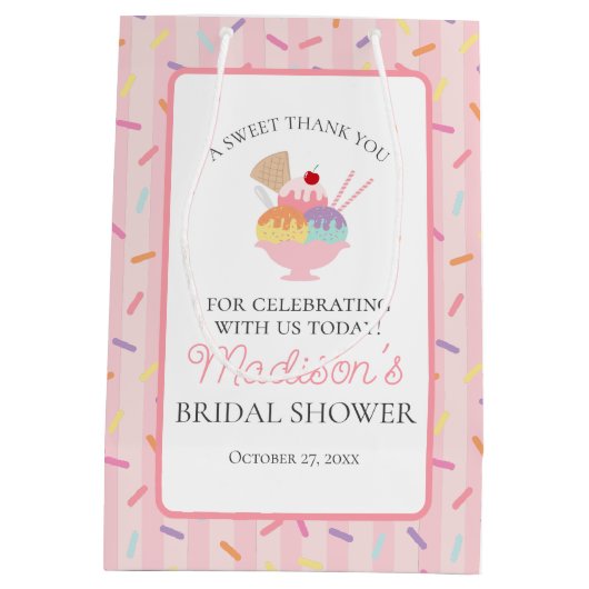 Sac Cadeau Moyen Faveurs de mariage Ice Cream Sundae Scooped Up (Dos)
