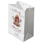 Sac Cadeau Moyen Fée enchantée avec champignons Baby shower fille (Devant Angle)