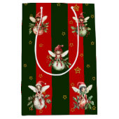 Sac Cadeau Moyen Fées mignonnes sur les ornements de Noël (Devant)